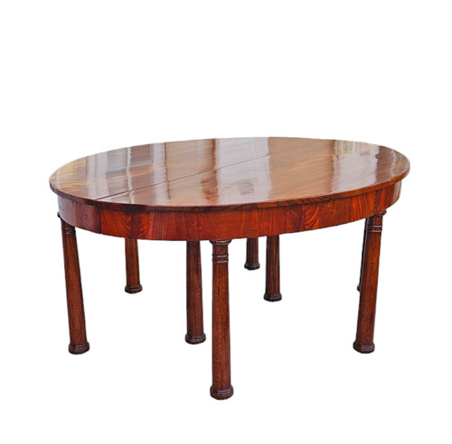 Très Grande Table à Bandeau 8 Pieds Colonne époque Empire