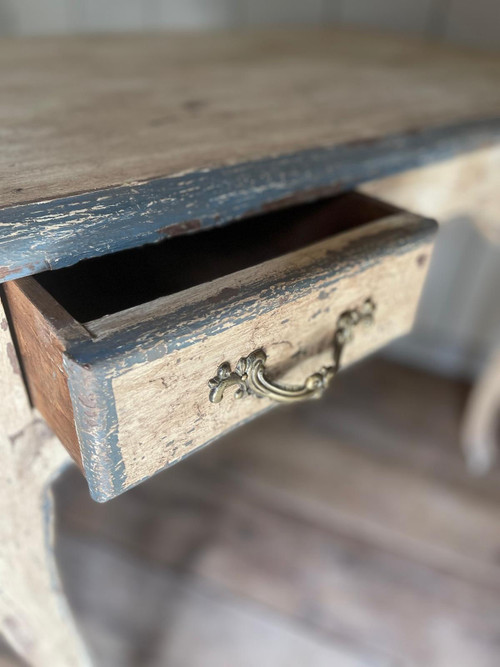 Louis XV 2-drawer writing table (pair), late 19th century patina