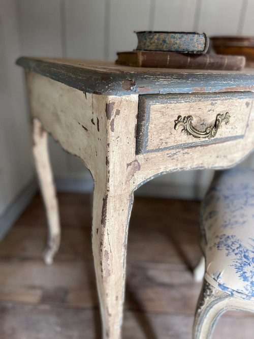 Louis XV 2-drawer writing table (pair), late 19th century patina