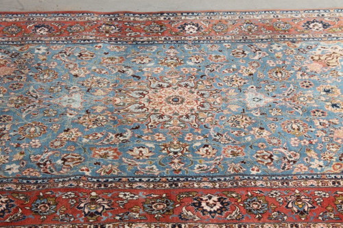 Sumptuous Persian Isfahan rug extra fine wool . mid-20th c. 210 x 55 .