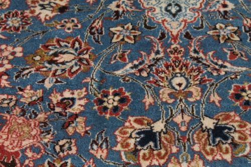 Sumptuous Persian Isfahan rug extra fine wool . mid-20th c. 210 x 55 .