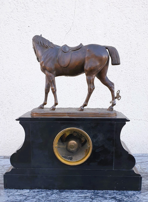 Emile Loiseau, Pendule Au Cheval, XIXème Siècle