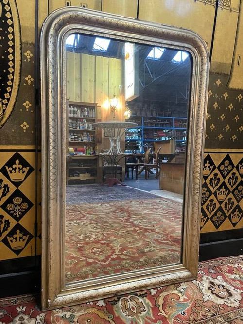 Louis Philippe period mirror with gold leaf