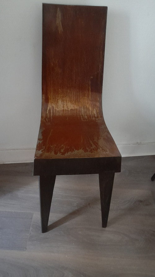 Paire de chaises métal  par Morisset Pascal circa 80/90