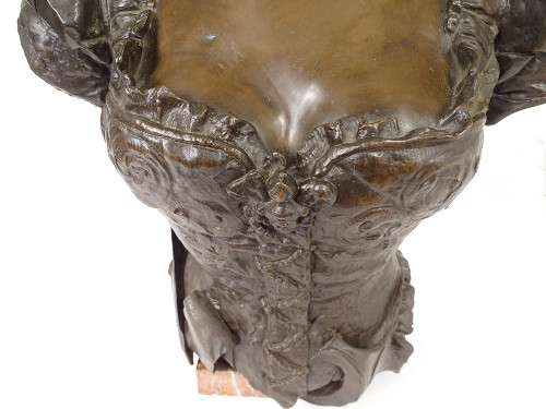 Scultura in bronzo Georges Van Der Straeten Busto di donna Belle Epoque Paris XIXè