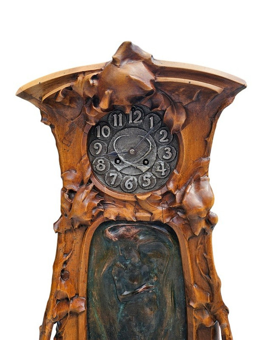 Edmond Achille Crépin e Alexandre Charpentier Importante orologio in stile Liberty