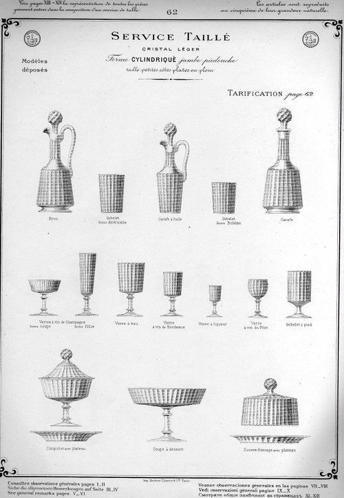 Baccarat: Fruchtsaftservice aus geschliffenem und vergoldetem Kristall, um 1900