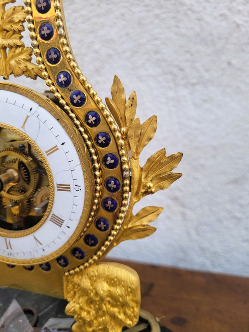 Gilt and enamelled bronze clock, 18th century period