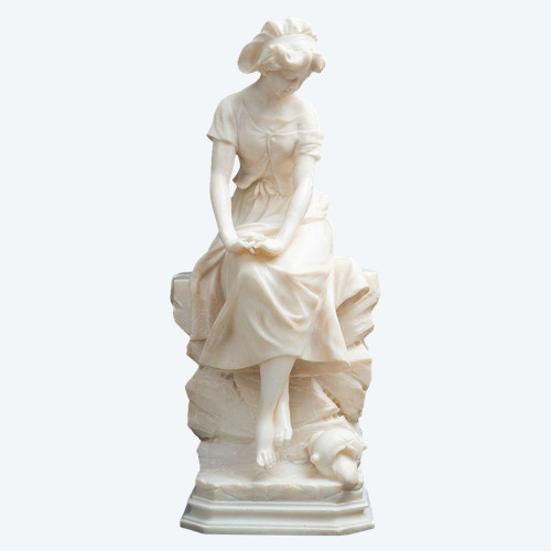 Ancienne Sculpture Française En Albâtre Napoléon III. Epoque 19ème Siècle.