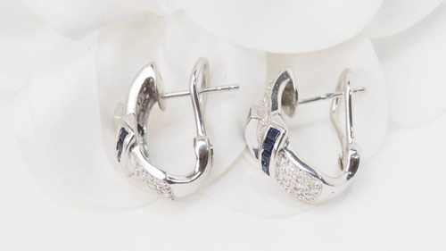 White gold, sapphire and diamond earrings