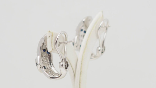 White gold, sapphire and diamond earrings