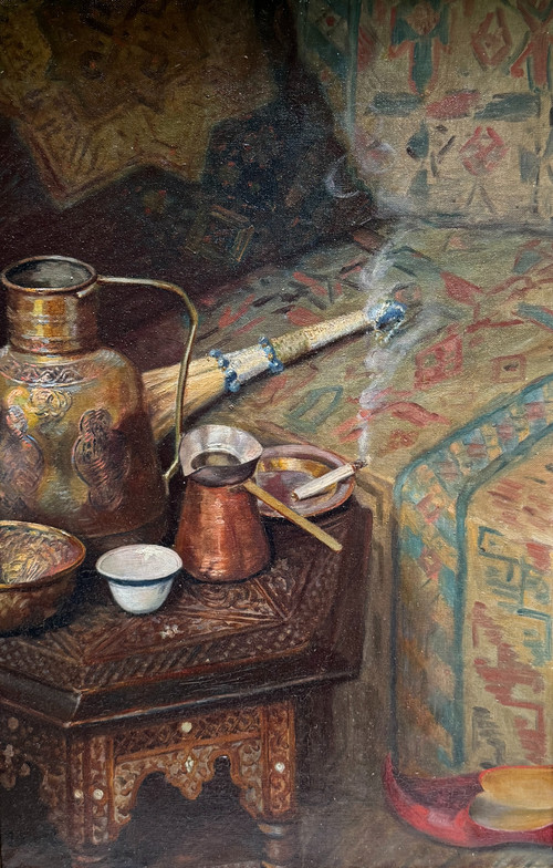 Jules Leroy (1856-1921) - Oriental Smoke, Orientalist Still Life