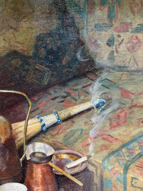 Jules Leroy (1856-1921) - Oriental Smoke, Orientalist Still Life