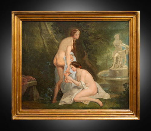 Pair of Antique French Paintings from the Early 19th Century.