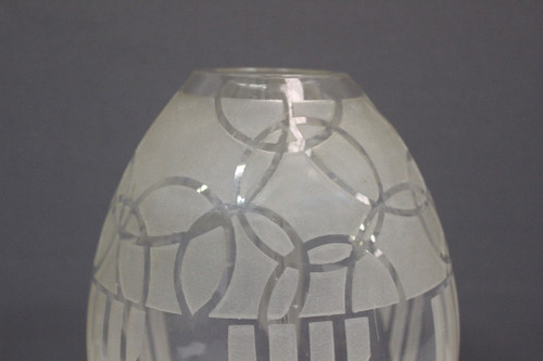 Art Deco Vase with Geometric Decor by Georges Chevalier