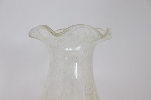 vase en verre transparent, Murano Italia 1980