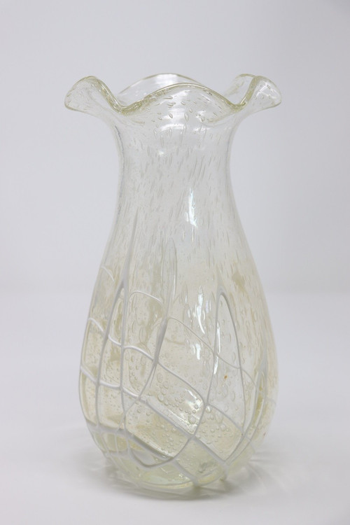 vase en verre transparent, Murano Italia 1980