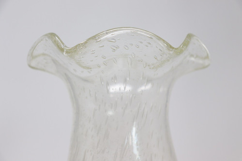 vase en verre transparent, Murano Italia 1980