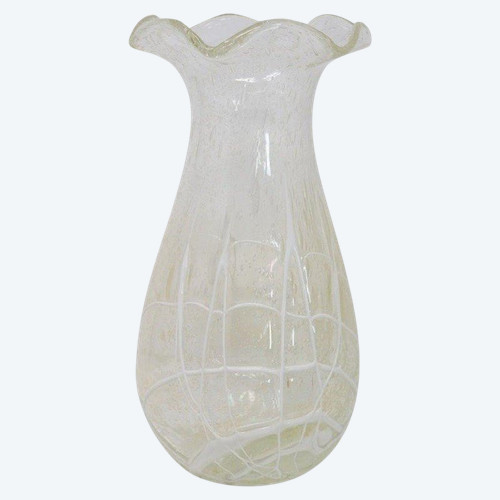 vase en verre transparent, Murano Italia 1980