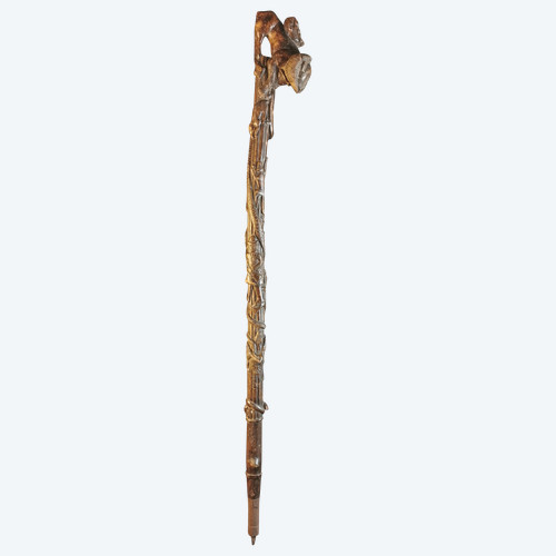 Bestiary and Hunter Folk Art Cane