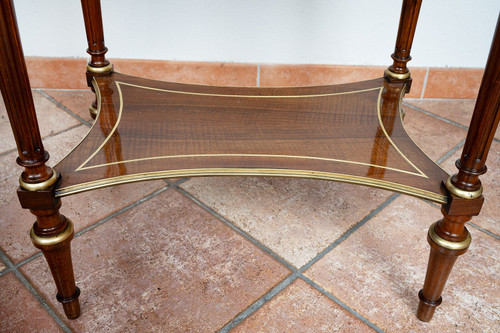 Ancienne Table Basse Française Napoléon III En Acajou, époque 19ème Siècle.