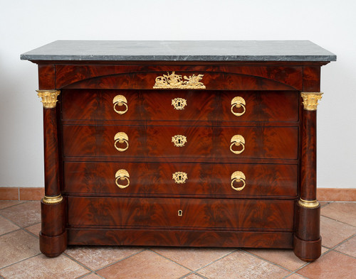 Antique French Empire Chest of Drawers, Early 19th Century.