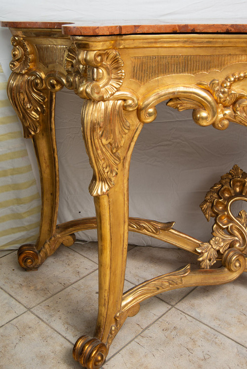 Antique Gilded Console from the 19th Century.