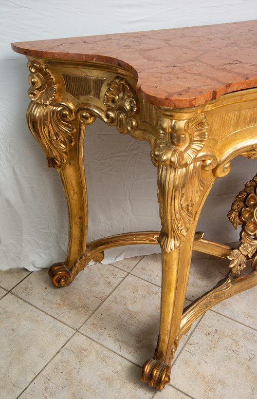 Antique Gilded Console from the 19th Century.