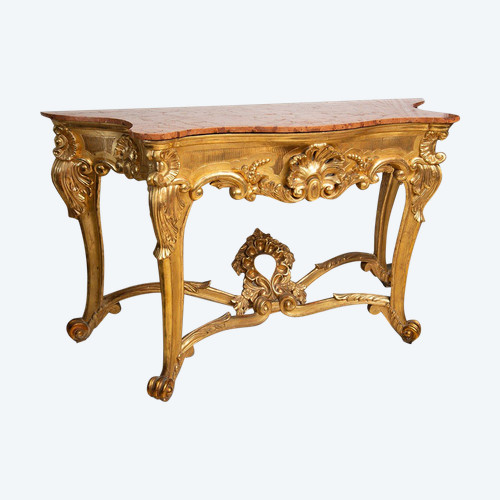 Antique Gilded Console from the 19th Century.