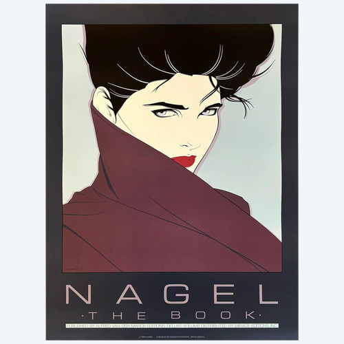 Affiche d'art originale des années 1980 de Patrick Nagel « Le livre »