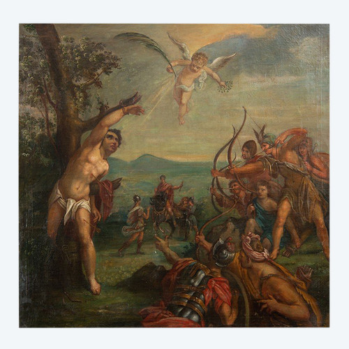 Tableau Ancienne Huile Sur Toile Epoque XVIIème Siècle.