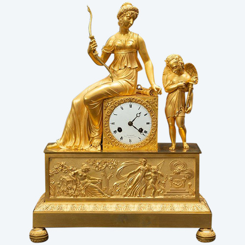 Pendule Ancienne Empire Français Epoque 19ème Siècle.