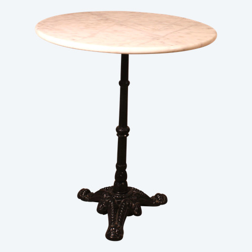 Table De Bistrot Ronde Avec Plateau En Marbre