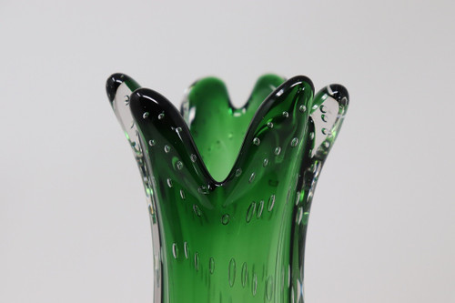 Emerald Green Murano Vase, Italy 1960s