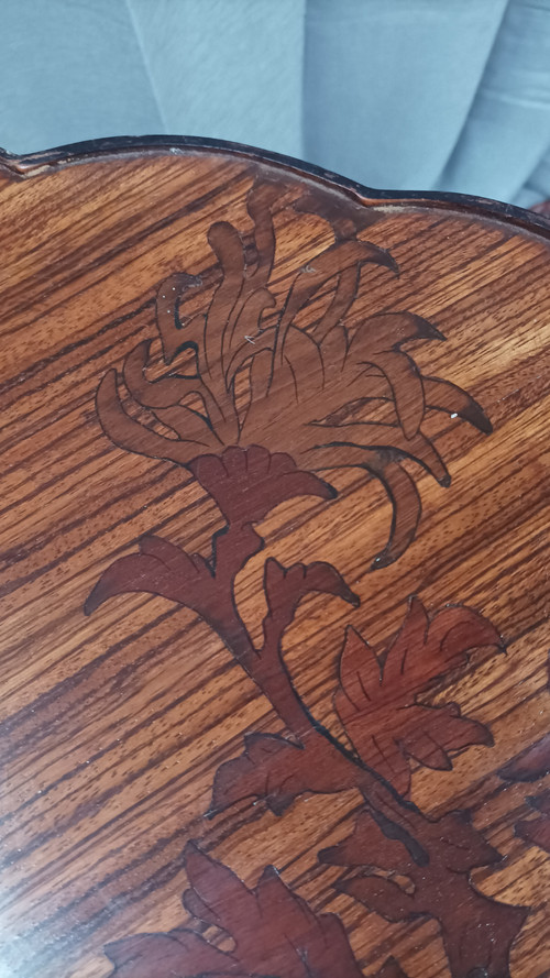 Art Nouveau marquetry pedestal table