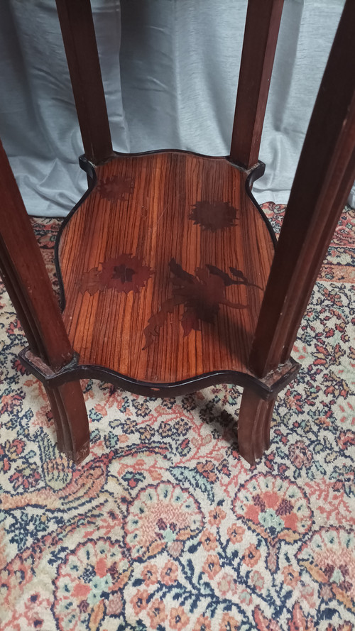 Art Nouveau marquetry pedestal table