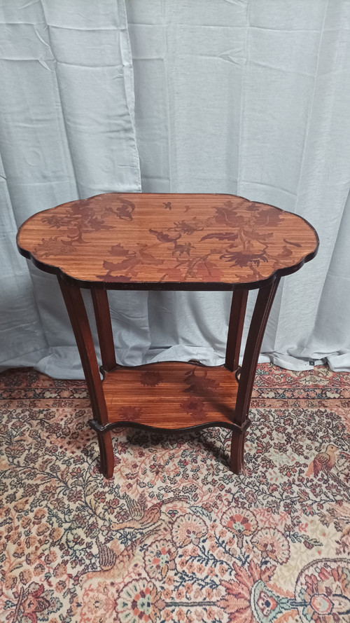 Art Nouveau marquetry pedestal table