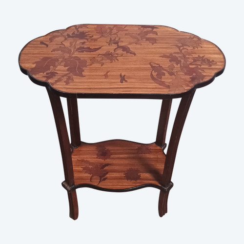 Art Nouveau marquetry pedestal table