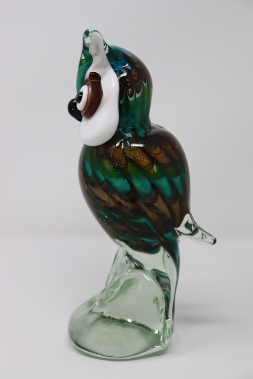 sculpture de hibou en verre de Murano