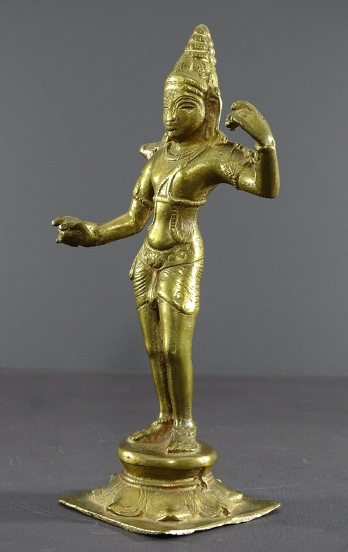 Inde, Milieu Du XXème Siècle, Statue En Bronze Représentant La Déesse Hindoue Parvati.