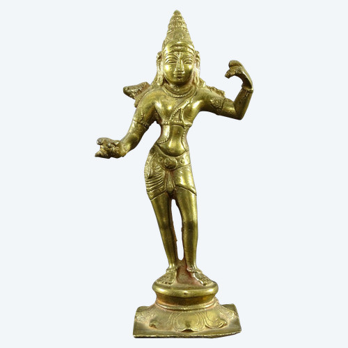 Inde, Milieu Du XXème Siècle, Statue En Bronze Représentant La Déesse Hindoue Parvati.