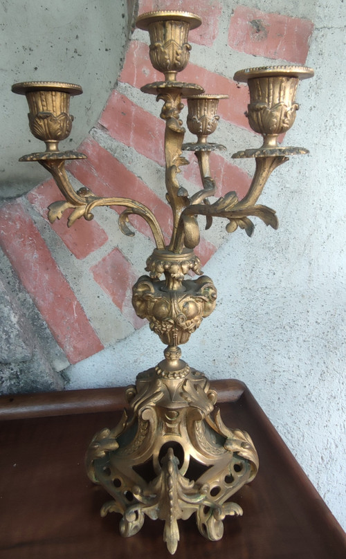 Pair of candelabra Louis XV candlesticks 18th century