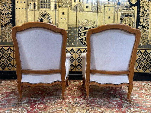 Pair of Louis XV style armchairs - bergères