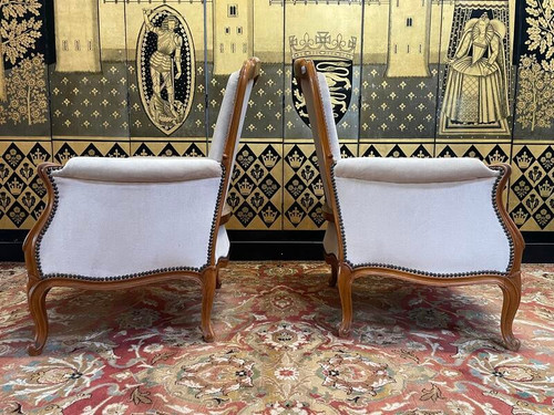 Pair of Louis XV style armchairs - bergères