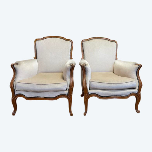 Pair of Louis XV style armchairs - bergères