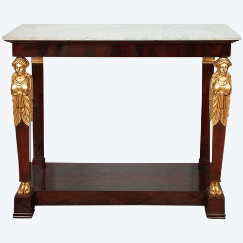 Antique French Empire console from the Consulate period of the early 19th century.