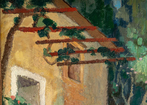 Lucien Adrion (1889-1953) - oil on canvas circa 1920-1930 - A terrace on the Mediterranean 