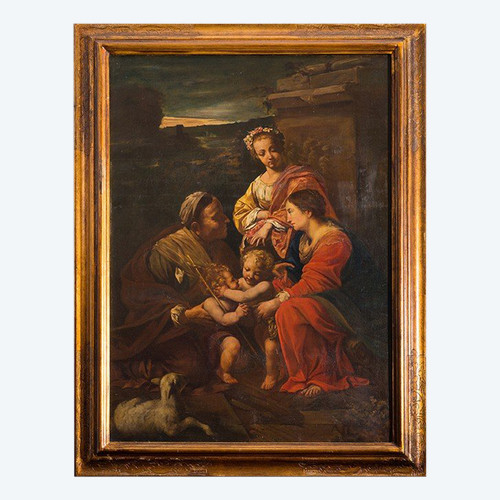 Old Oil Painting on Canvas France Early 19th Century.