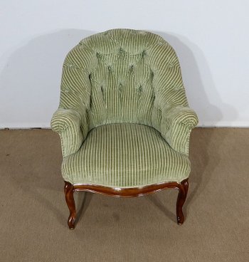  Pair of so-called Crapaud armchairs, Napoleon III period - Mid-19th century