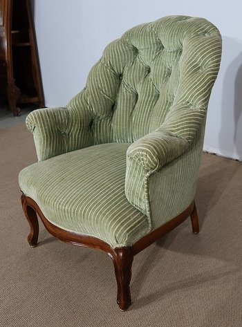  Pair of so-called Crapaud armchairs, Napoleon III period - Mid-19th century